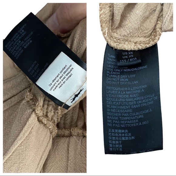 SOLD! UO Pants Isla Slouchy Linen Jogger Cargo Paperbag Pants Tan XS - Picture 10 of 16